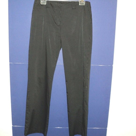 Poleci Pants Size 8 Black w/ Silver Pinstripes - Picture 1 of 5
